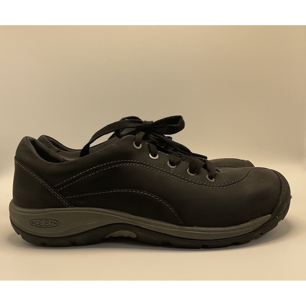 KEEN Presidio Women's Black Leather Hiker Sneaker Cushioned Arch 8.5 Wide